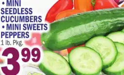 Bravo Supermarkets MINI SEEDLESS CUCUMBERS •MINI SWEETS PEPPERS offer