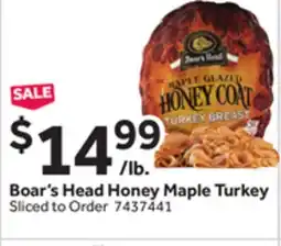 Stop&Shop Boar's Head Honey Maple Turkey offer