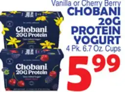 Bravo Supermarkets CHOBANI 20G PROTEIN YOGURT offer