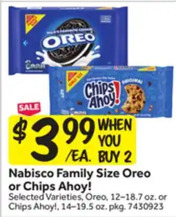 Stop&Shop Nabisco Family Size Oreo or Chips Ahoy! offer