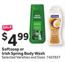 Stop&Shop Softsoap or Irish Spring Body Wash offer