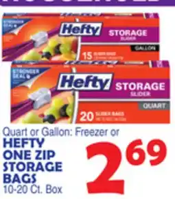 Bravo Supermarkets HEFTY ONE ZIP STORAGE BAGS offer