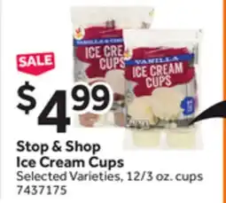 Stop&Shop Stop & Shop Ice Cream Cups offer