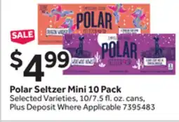 Stop&Shop Polar Seltzer Mini 10 Pack offer