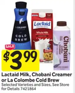 Stop&Shop Lactaid Milk, Chobani Creamer or La Colombe Cold Brew offer