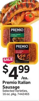 Stop&Shop Premio Italian Sausage offer