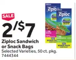 Stop&Shop Ziploc Sandwich or Snack Bags offer