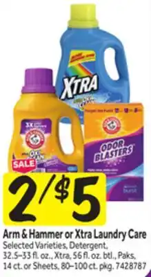 Stop&Shop Arm & Hammer or Xtra Laundry Care offer