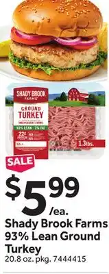 Stop&Shop Shady Brook Farms 93% Lean Ground Turkey offer