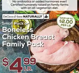 DeCicco & Sons Boneless Chicken Breast Family Pack offer