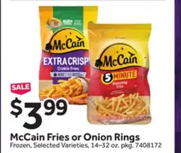 Stop&Shop McCain Fries or Onion Rings offer