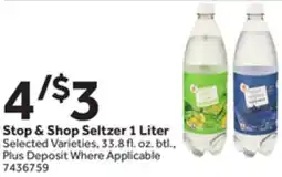 Stop&Shop Stop & Shop Seltzer 1 Liter offer