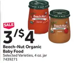 Stop&Shop Beech-Nut Organic Baby Food offer