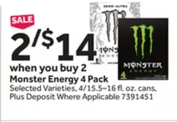 Stop&Shop Monster Energy 4 Pack offer