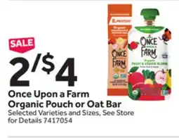 Stop&Shop Once Upon a Farm Organic Pouch or Oat Bar offer