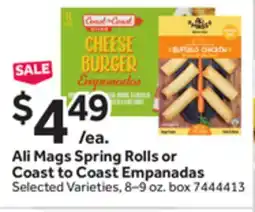 Stop&Shop Ali Mags Spring Rolls or Coast to Coast Empanadas offer