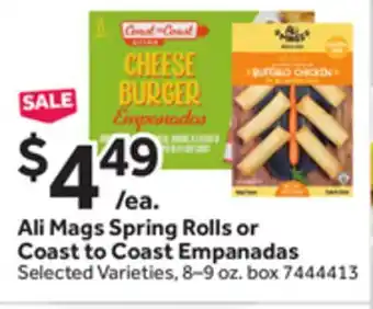 Stop&Shop Ali Mags Spring Rolls or Coast to Coast Empanadas offer