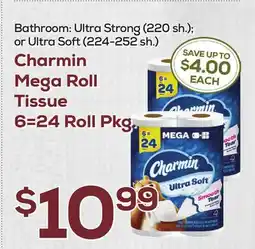 DeCicco & Sons Charmin Mega Roll Tissue 6=24 Roll Pkg offer