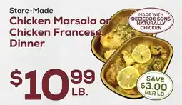 DeCicco & Sons Chicken Marsala or Chicken Francese Dinner offer