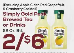 DeCicco & Sons Simply Gold Peak Brewed Tea or Drinks offer