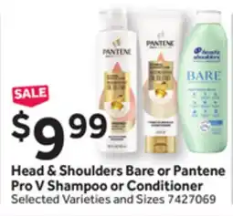 Stop&Shop Head & Shoulders Bare or Pantene Pro V Shampoo or Conditioner offer