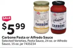 Stop&Shop Carbone Pasta or Alfredo Sauce offer