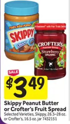 Stop&Shop Skippy Peanut Butter or Crofter's Fruit Spread offer