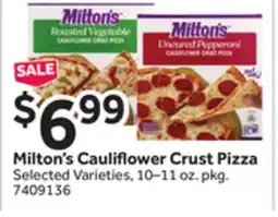 Stop&Shop Milton's Cauliflower Crust Pizza offer