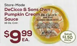 DeCicco & Sons DeCicco & Sons Own Pumpkin Cream Sauce offer