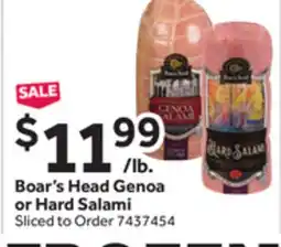 Stop&Shop Boar's Head Genoa or Hard Salami offer