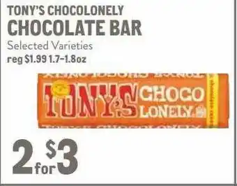 New Seasons Market Tonys Chocolonely Chocolate Bar offer