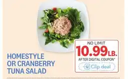 Kings Food Markets HOMESTYLE OR CRANBERRY TUNA SALAD offer