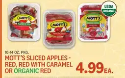 Kings Food Markets MOTT'S SLICED APPLES - RED, RED WITH CARAMEL OR ORGANIC RED offer