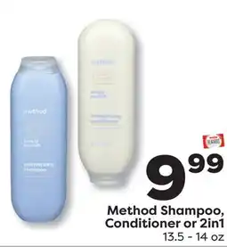 Weis Markets Method Shampoo, Conditioner or 2in1 offer