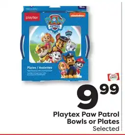 Weis Markets Playtex Paw Patrol Bowls or Plates offer