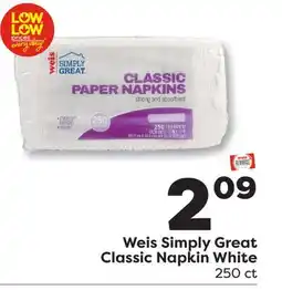 Weis Markets Weis Simply Great Classic Napkin White offer