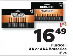 Weis Markets Duracell AA or AAA Batteries offer