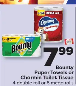 Weis Markets Bounty Paper Towels or Charmin Toilet Tissue offer