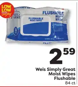 Weis Markets Weis Simply Great Moist Wipes Flushable offer