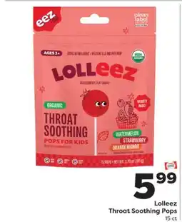 Weis Markets Lolleez Throat Soothing Pops offer