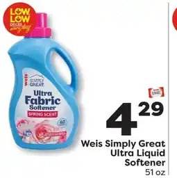 Weis Markets Weis Simply Great Ultra Liquid Softener offer
