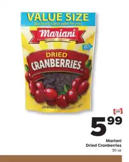 Weis Markets Mariani Dried Cranberries offer