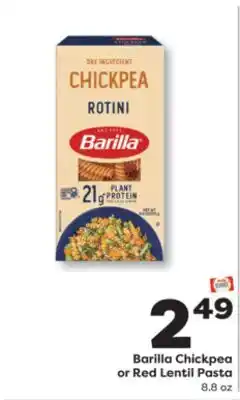 Weis Markets Barilla Chickpea or Red Lentil Pasta offer