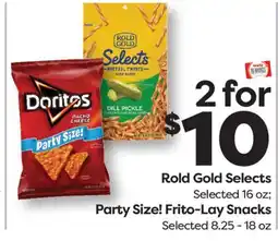 Weis Markets Rold Gold Selects Selected 16 oz Party Size! Frito-Lay Snacks Selected 8.25 - 18 oz offer