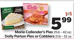 Weis Markets Marie Callender's Pies 25.6-42 oz Dolly Parton Pies or Cobblers 21.6-32 oz offer