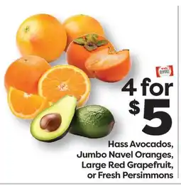 Weis Markets Hass Avocados, Jumbo Navel Oranges, Large Red Grapefruit, or Fresh Persimmons offer