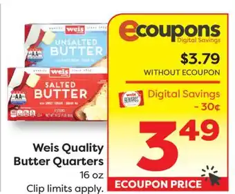 Weis Markets Weis Quality Butter Quarters offer