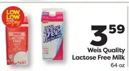 Weis Markets Weis Quality Lactose Free Milk offer