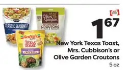 Weis Markets New York Texas Toast, Mrs. Cubbison's or Olive Garden Croutons offer