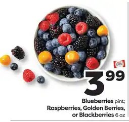 Weis Markets Blueberries pint Raspberries, Golden Berries, or Blackberries 6 oz offer